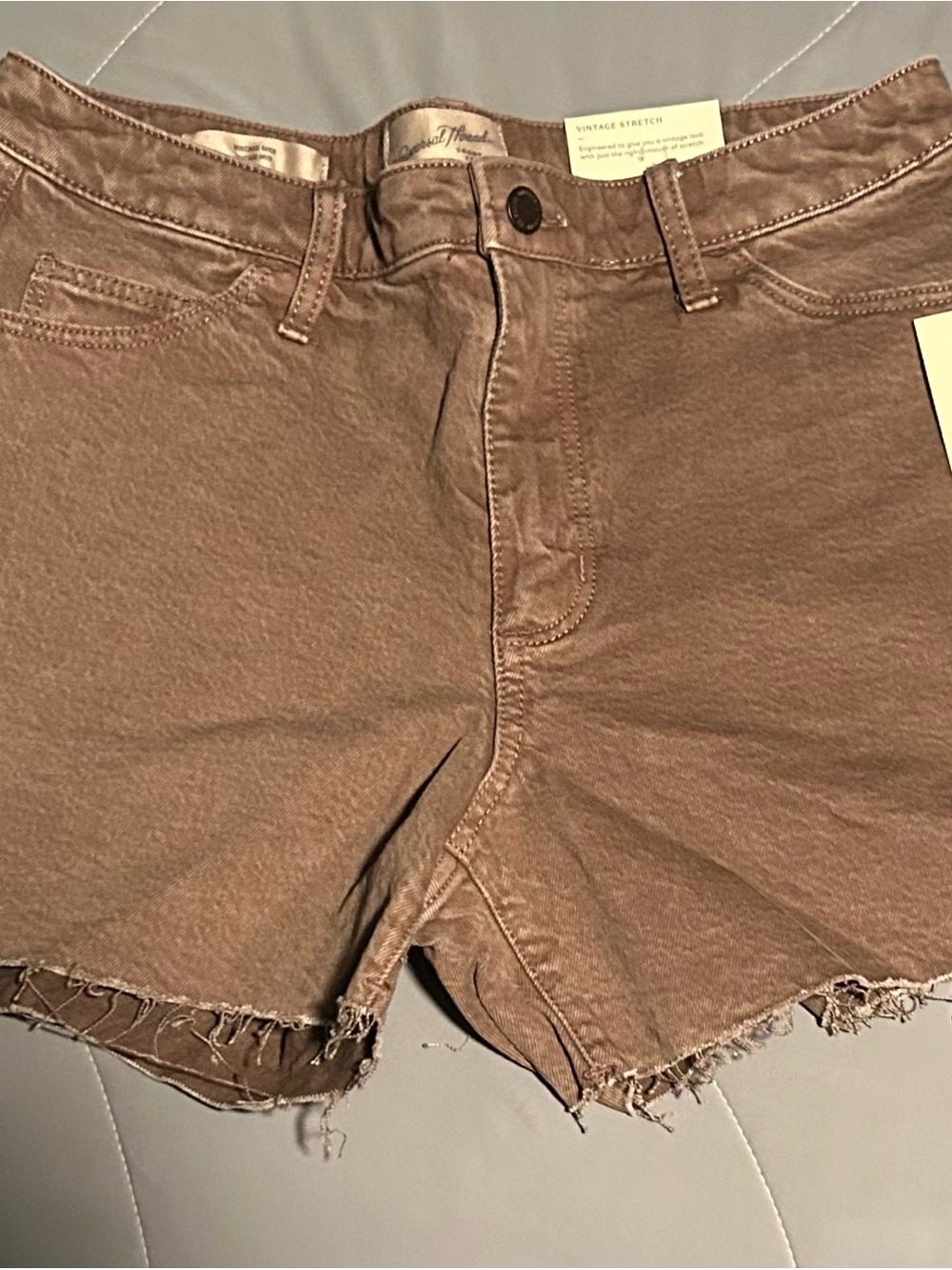 Women's Frayed Hem Shorts - Brown